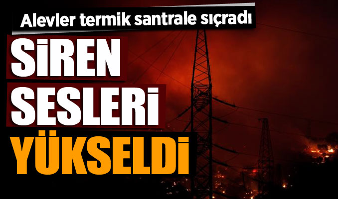 Alevler termik santrale sıçradı: Bölgeden patlama ve siren sesleri yükseldi
