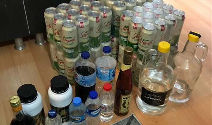 Bir ilde 450 litre sahte içki ele geçirildi