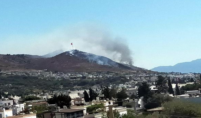Bodrum’da Makilik alanda çıkan yangın korkuttu