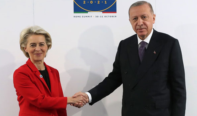 Cumhurbaşkanı Erdoğan, AB Komisyonu Başkanı Leyen ile görüştü