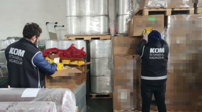 İstanbul’da 16 milyon TL’lik kaçak tütün operasyonu
