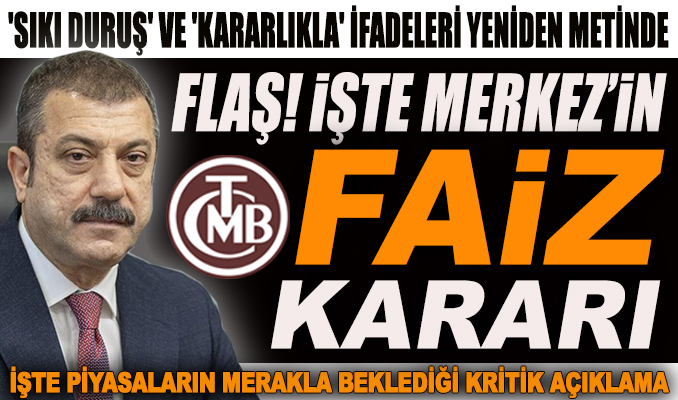 Merkez Bankası, politika faizine dokunmadı